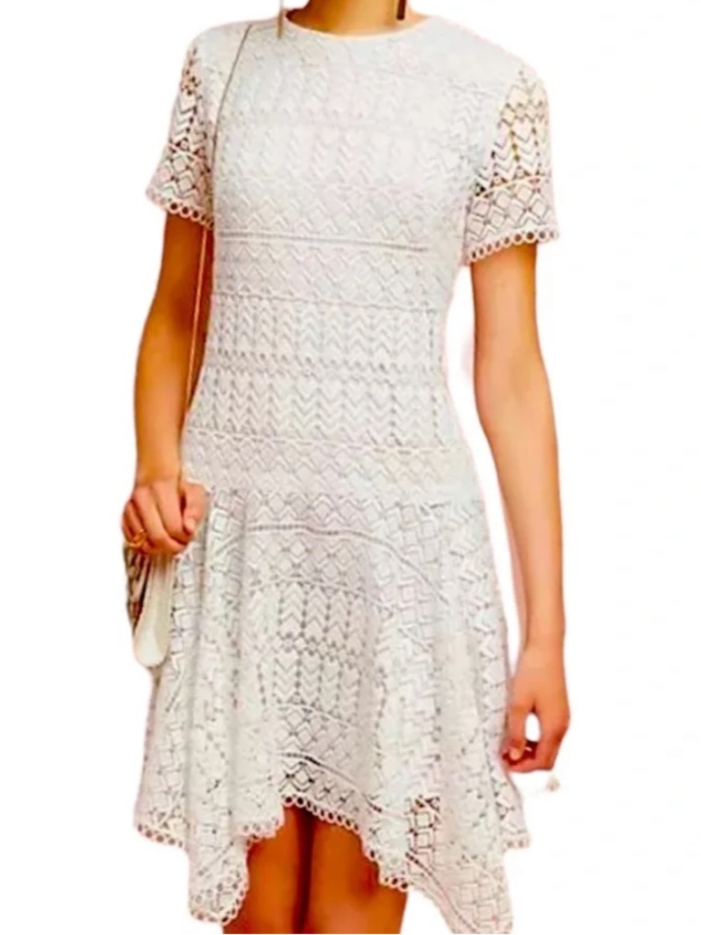 Shoshanna White Lace Dress Size 8